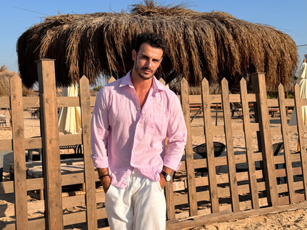 Premium Linen Long Sleeve Shirt - Purple