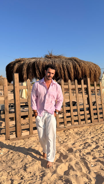 Premium Linen Long Sleeve Shirt - Purple