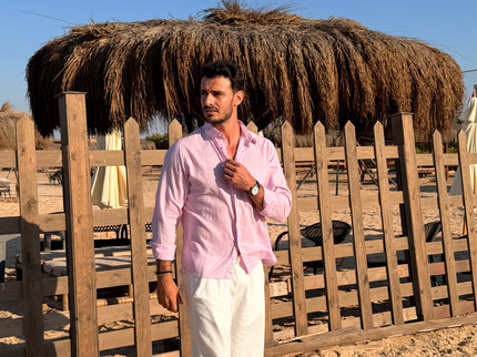 Premium Linen Long Sleeve Shirt - Purple