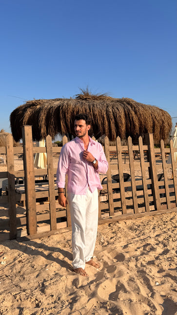 Premium Linen Long Sleeve Shirt - Purple