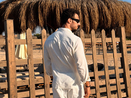 Premium Linen Long Sleeve Shirt - White