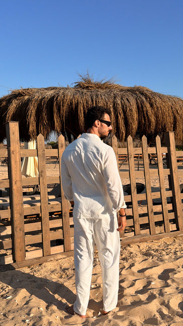 Premium Linen Long Sleeve Shirt - White