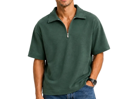 Zip Collar T-Shirt – Box Fit