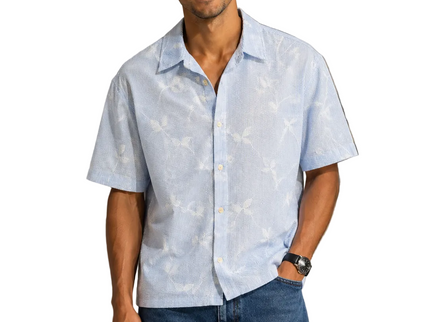 Sky Bloom Seersucker Resort Shirt