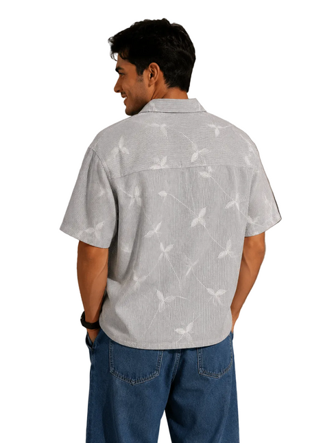 Sky Bloom Seersucker Resort Shirt
