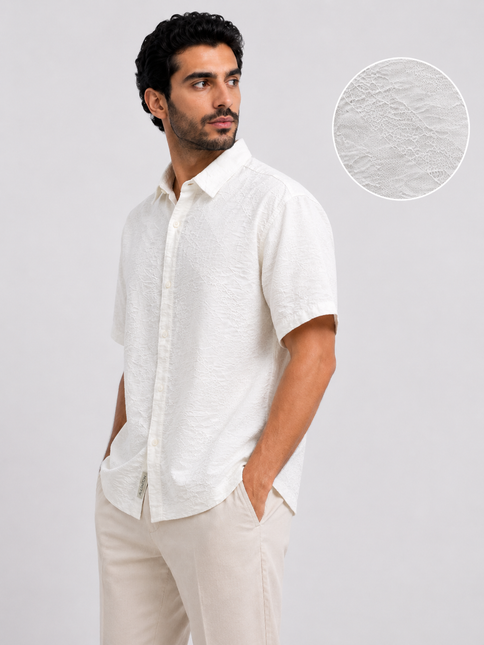 Different Textured Resort Shirt