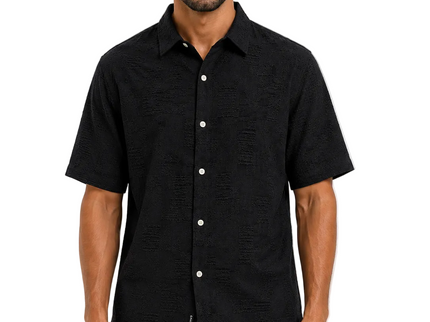 Box Print Textured Resort Shirt