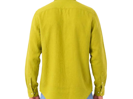 Linen Regular Fit Long Sleeve Shirt - Mustard