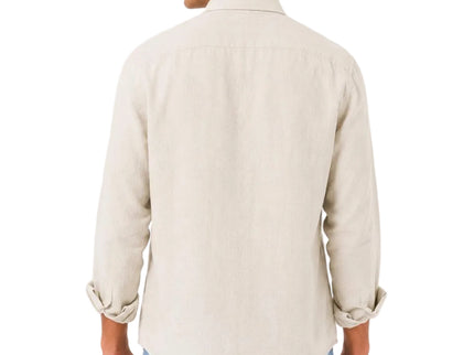 Linen Regular Fit Long Sleeve Shirt - Beige