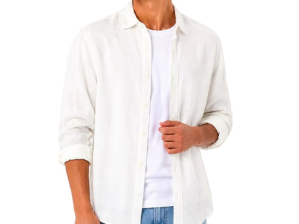 Linen Regular Fit Long Sleeve Shirt - White