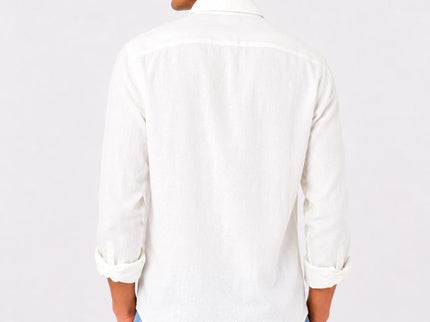 Linen Regular Fit Long Sleeve Shirt - White