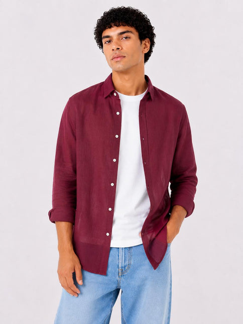 Linen Regular Fit Long Sleeve Shirt