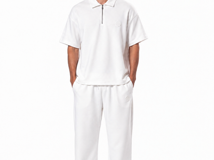 Zip-Up Collar Oversized Fit Quarter Zipper Suit