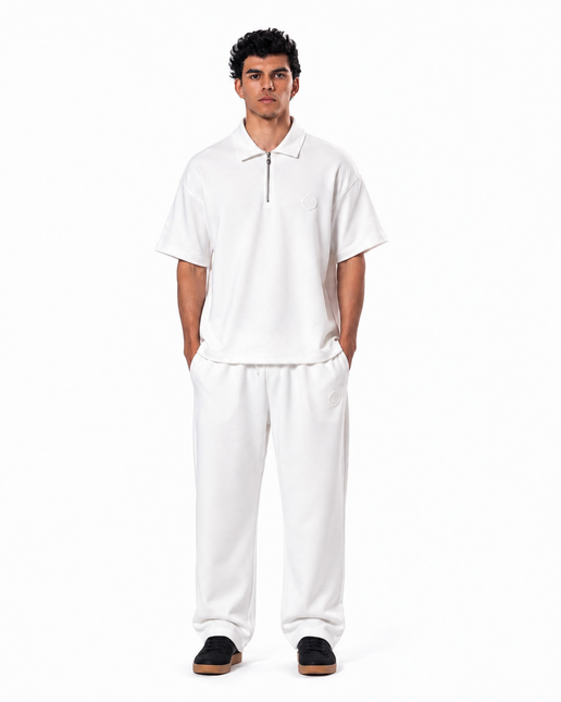 Zip-Up Collar Oversized Fit Quarter Zipper Suit
