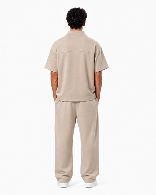 Zip-Up Collar Oversized Fit Quarter Zipper Suit