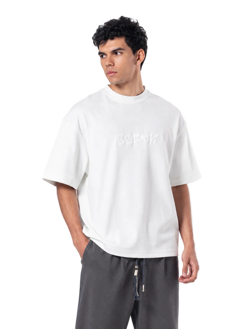 Crew Neck Oversized Fit Creek Printed T-Shirt