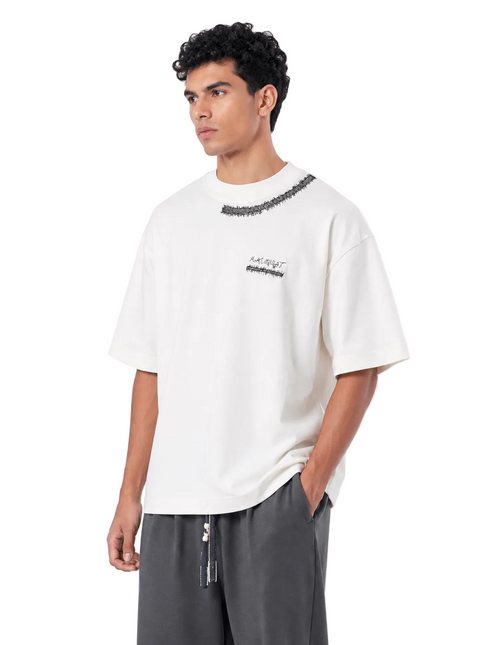 Oversized Suture Graphic Print T-Shirt