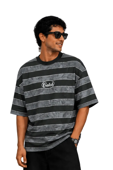Vintage Washed Striped Oversized T-Shirt