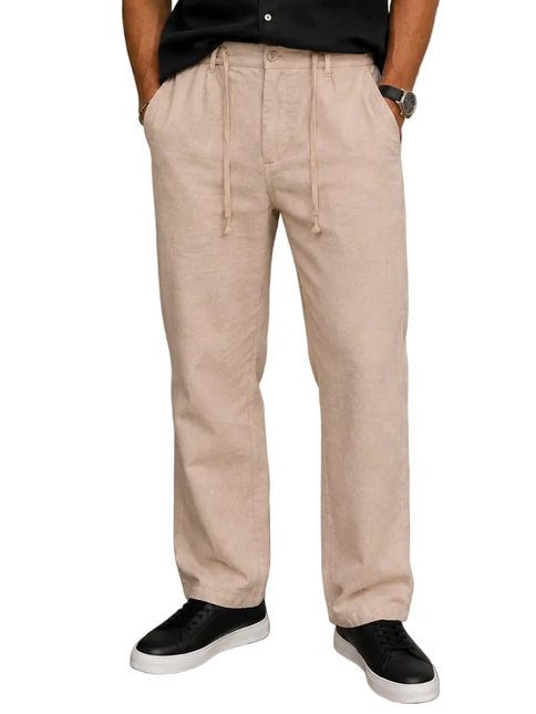 Relaxed Linen Straight Pants