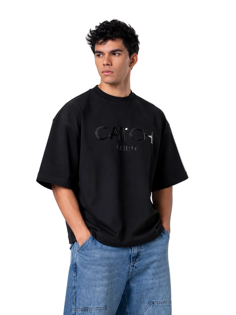 Crew Neck Oversized Fit Catch Printed T-Shirt