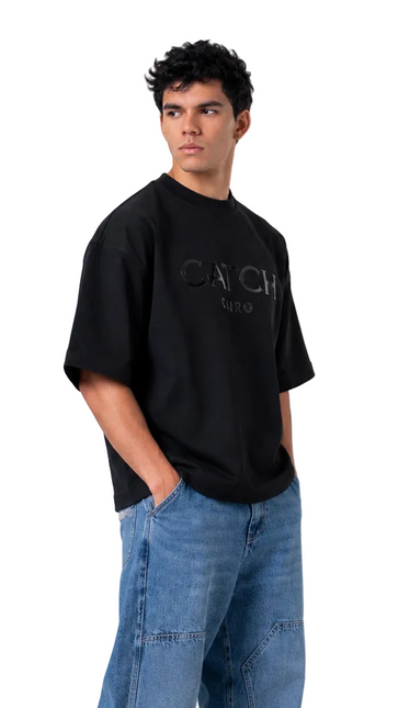 Crew Neck Oversized Fit Catch Printed T-Shirt