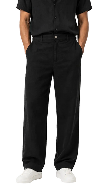 Linen Blend Wide Leg Trousers