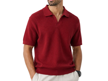 Textured Knit Polo Shirt