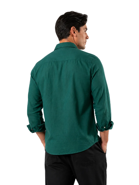 Premium Linen Long Sleeve Shirt - Green
