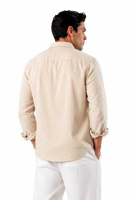 Premium Linen Long Sleeve Shirt - Off White