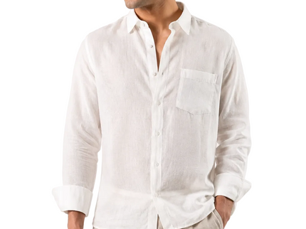 Premium Linen Long Sleeve Shirt - White