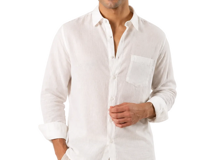 Premium Linen Long Sleeve Shirt - White