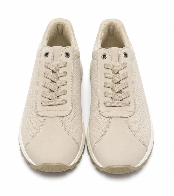 Minimal Lace-Up Casual Sneakers Dotted