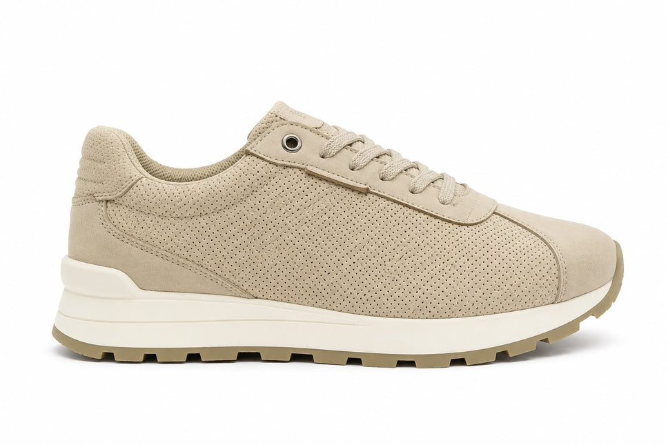 Minimal Lace-Up Casual Sneakers Dotted