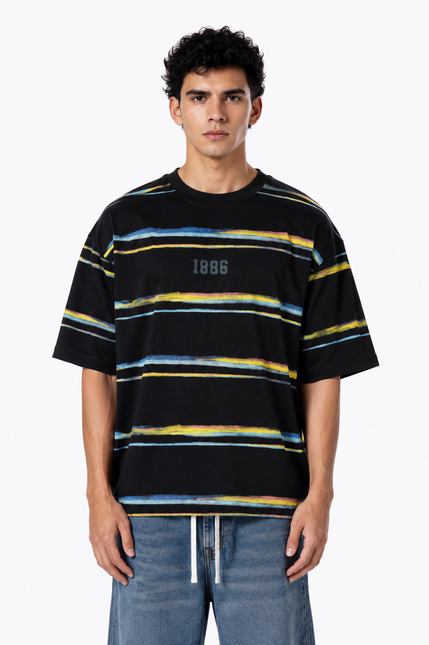 Crew Neck Oversized Fit Striped T-Shirt