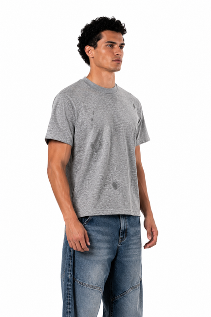 Little Velvet Textured Slim Fit T-Shirt