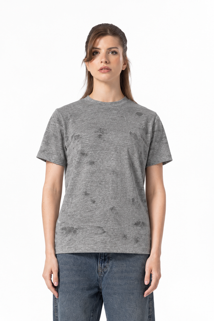 Little Velvet Textured Slim Fit T-Shirt