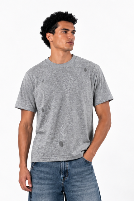 Little Velvet Textured Slim Fit T-Shirt