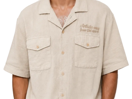 Artistic Wave Textured Oversized Shirt