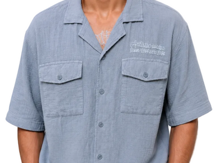 Artistic Wave Textured Oversized Shirt