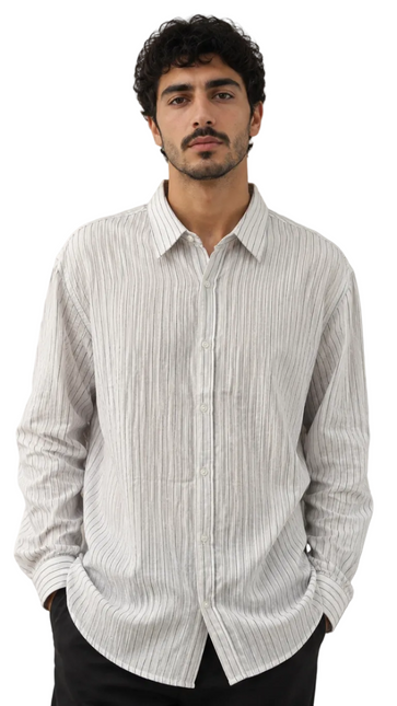Vertical Stripe Linen Shirt