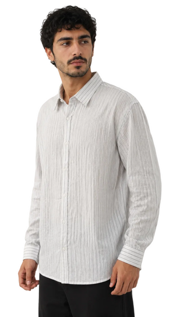 Vertical Stripe Linen Shirt