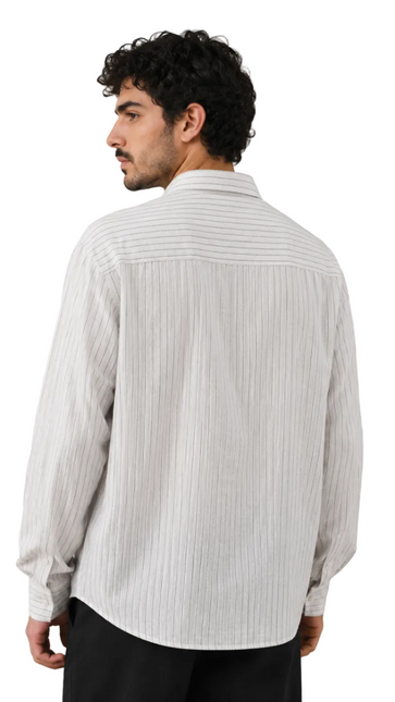 Vertical Stripe Linen Shirt