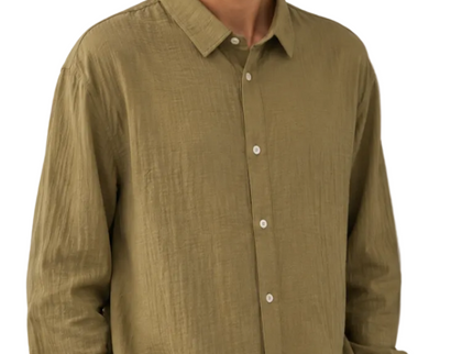 Vertical Stripe Linen Shirt