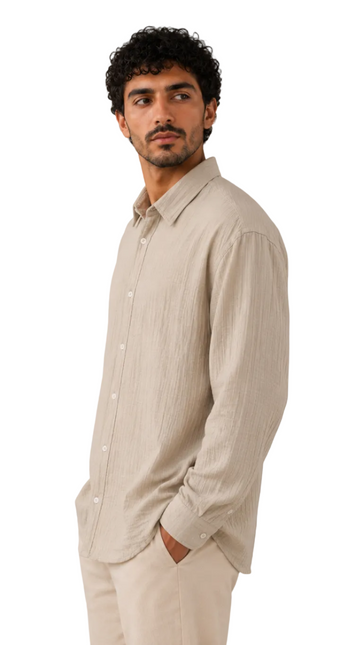 Vertical Stripe Linen Shirt