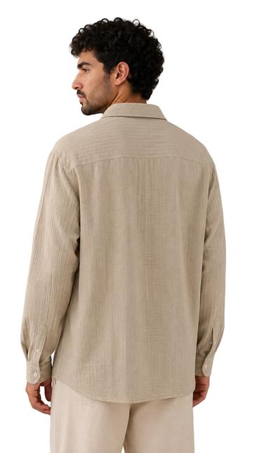 Vertical Stripe Linen Shirt