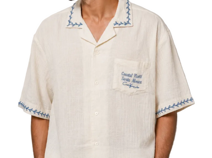 Coastal Embroidered Camp Collar Shirt