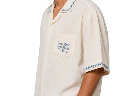 Coastal Embroidered Camp Collar Shirt