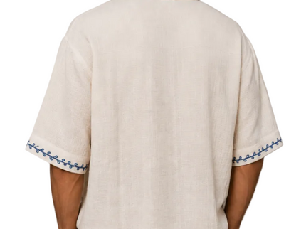 Coastal Embroidered Camp Collar Shirt