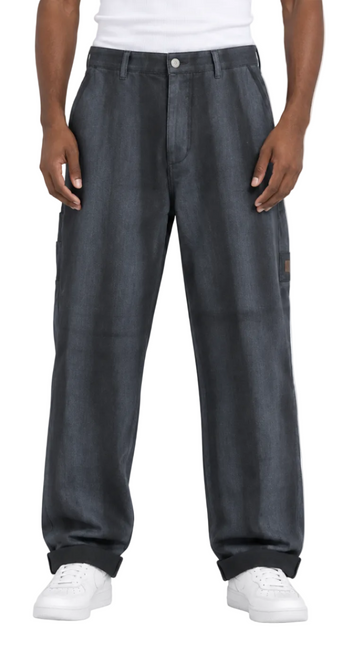 Wide Leg Cuffed Trousers – Charcoal