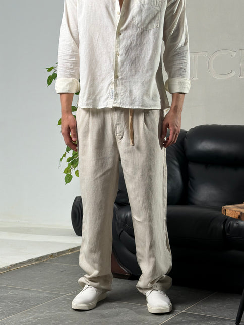 Linen Relaxed Straight Trousers